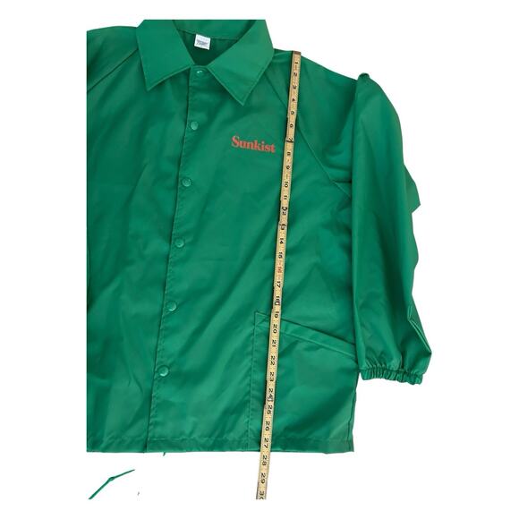 VTG Made In USA Sunkist Soda Snap Up Nylon Jacket Large Green - Picture 5 of 7